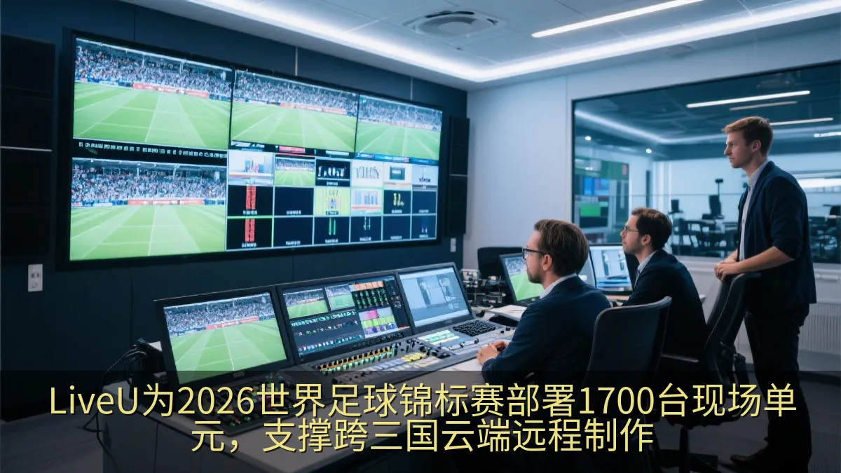 远程制作中心工作人员监看多路体育赛事直播信号