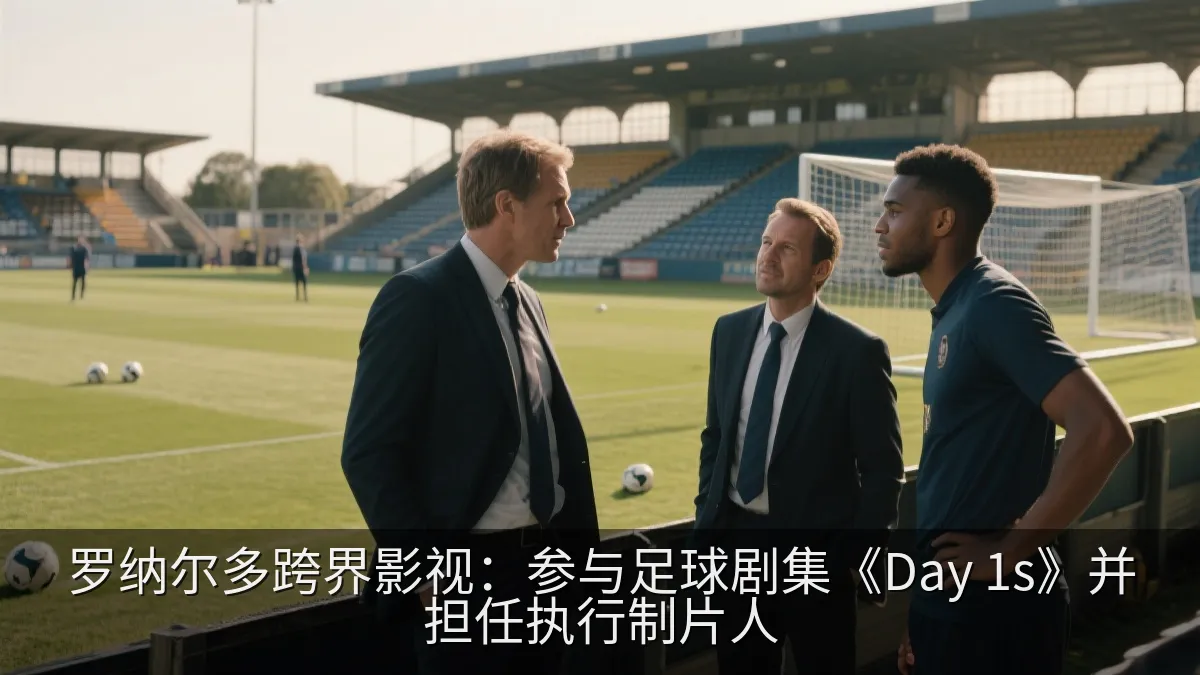 足球经纪人与球员在球场边交流的影视概念画面